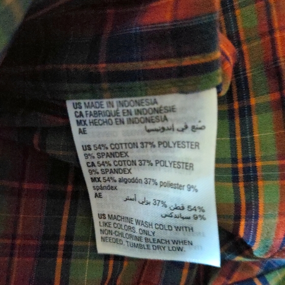 Men's Club Room button down dress shirt green & Red size XL New with tags - Picture 5 of 5